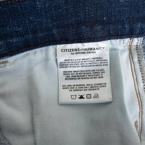 Citizens of Humanity Sasha Twist Low Slung Flared Jeans Blue Mid Wash Distressed - Picture 15 of 16